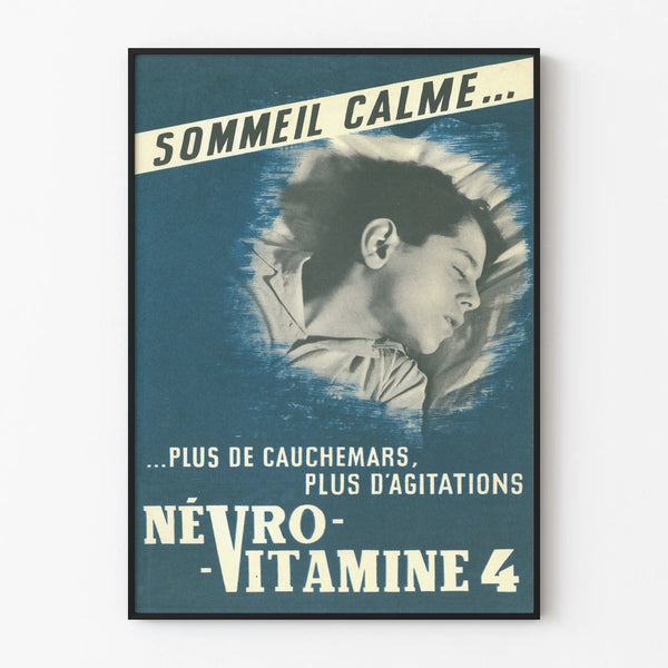 Vintage poster Névrovitamine 4 - Retro wall decoration for calm sleep