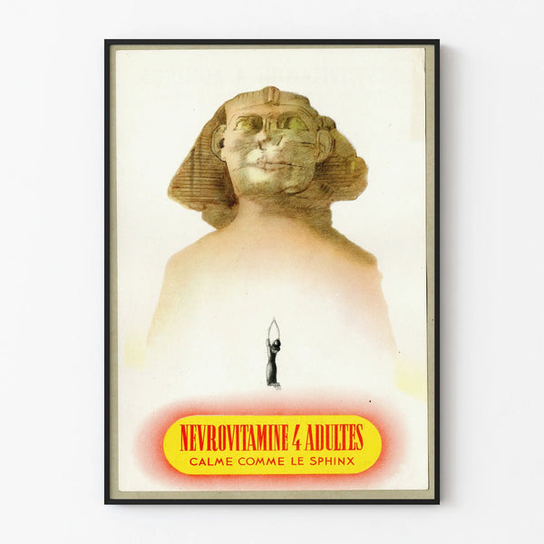 Vintage poster Nevrovitamine 4 Adults - Wall decoration sphinx and serenity