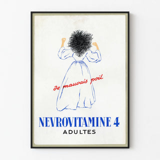 Vintage poster Nevrovitamine 4 Adults - Retro wall decoration