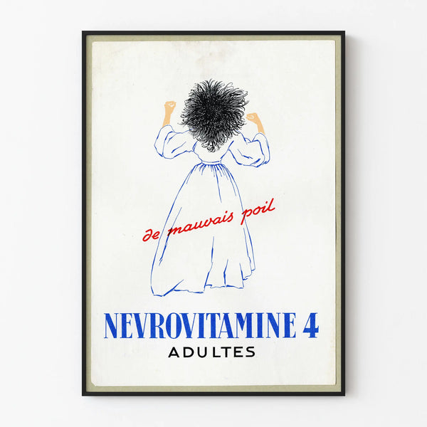 Vintage poster Nevrovitamine 4 Adults - Retro wall decoration