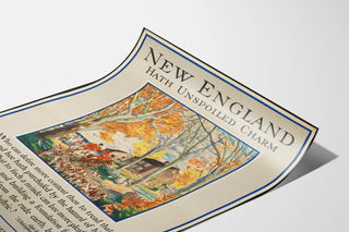 Vintage poster of authentic New England charm
