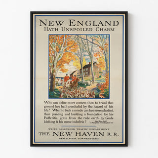 Vintage poster of authentic New England charm