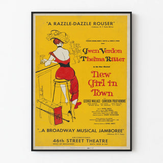 Vintage Musical Poster New Girl in Town