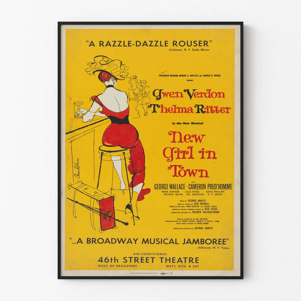 Vintage Musical Poster New Girl in Town