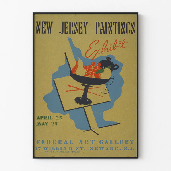 Vintage Poster Exhibition New Jersey Paintings at the Federal Art Gallery