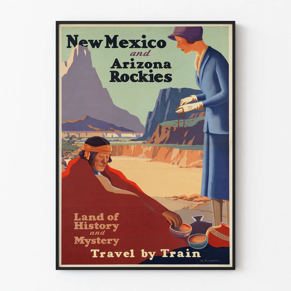 Vintage Poster of New Mexico, Arizona, and the Rockies Wall Decoration
