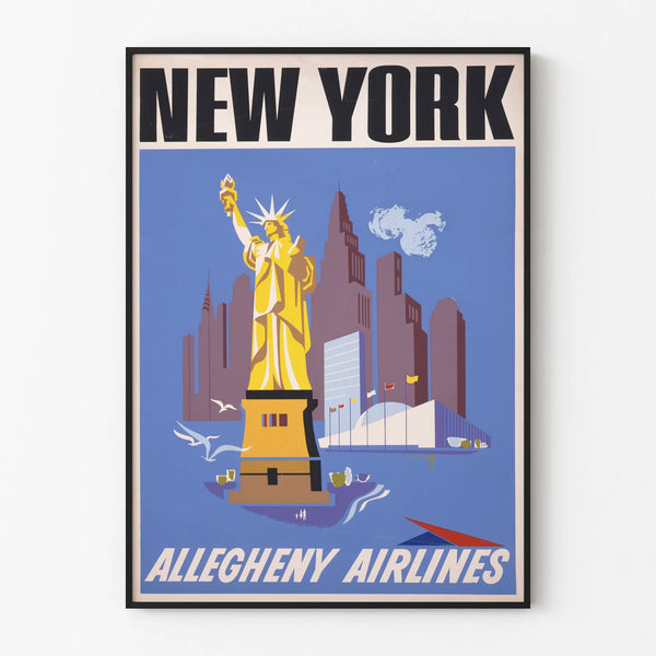 Vintage Poster New York Allegheny Airlines - Wall Decoration