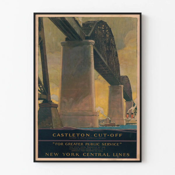 Vintage poster of Pont Alfred H. Smith on the Hudson River - New York Central Lines