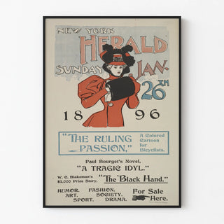Vintage Poster New York Herald - Sunday January 1896