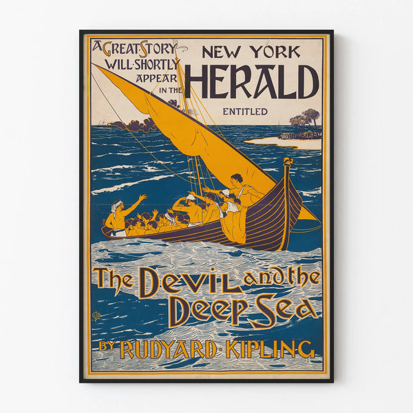 Vintage Poster New York Herald The Devil and the Deep Sea