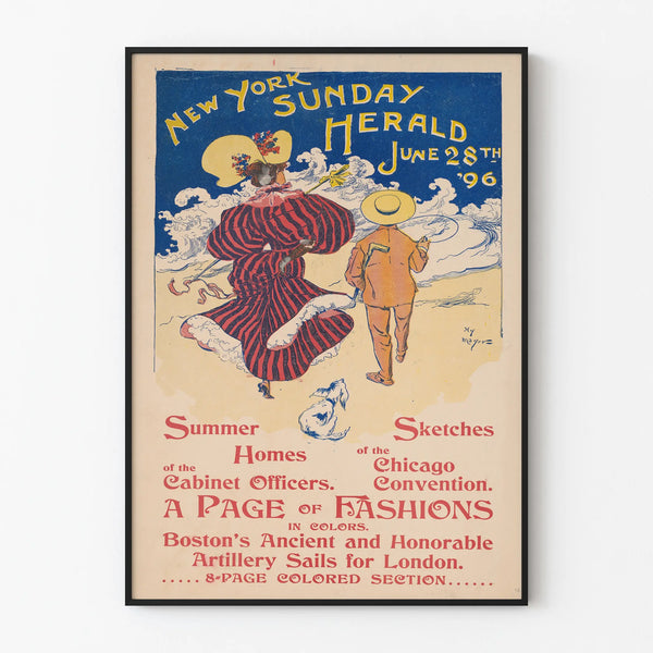 Vintage Poster New York Sunday Herald 1896 - Retro Wall Decoration