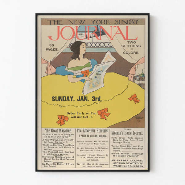 Vintage New York Sunday Journal Poster - Retro Wall Decoration