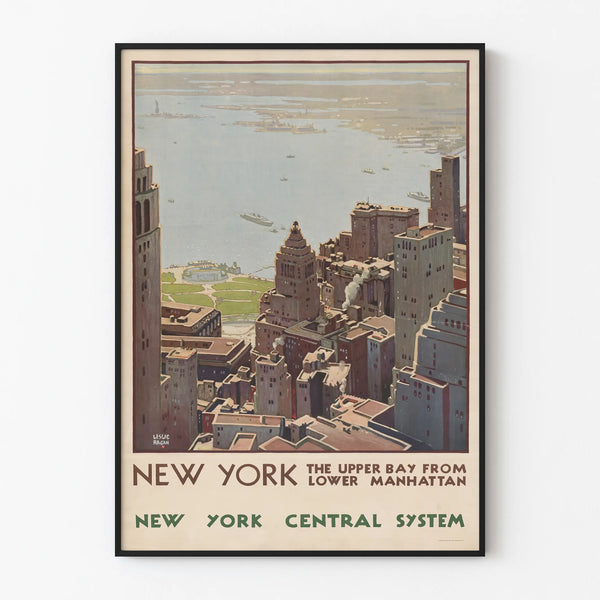 Vintage poster of New York Upper Bay from Lower Manhattan