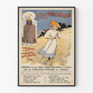 Vintage poster New York World Thrice A Week Edition