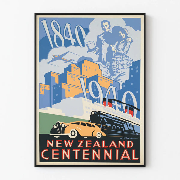 Vintage New Zealand Centennial 1940 Poster Wall Decoration