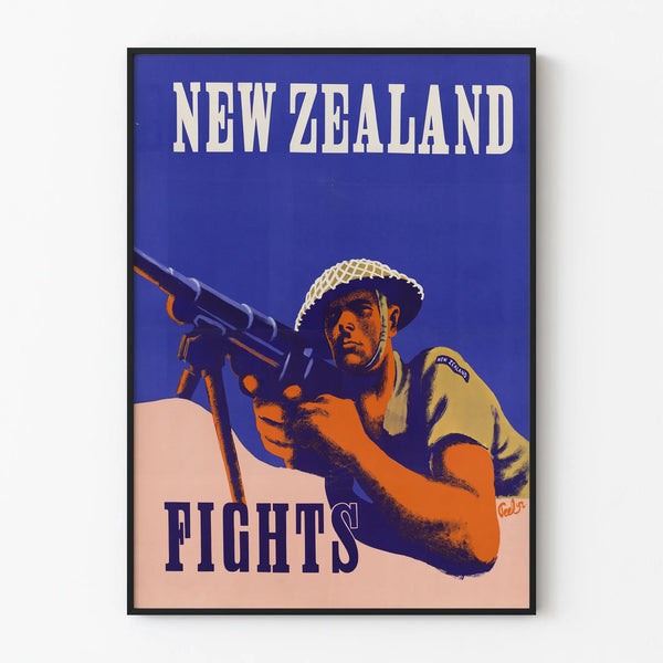 Vintage decorative poster New Zealand Military Fights