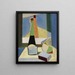 Still life with bottles - Ángel Zárraga — framed artwork on a wall