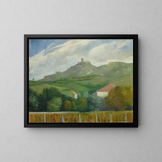 Summer Landscape Painting - Ángel Zárraga — framed artwork on a wall