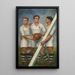 Trois footballeurs avec béret - Ángel Zárraga — framed artwork on a wall