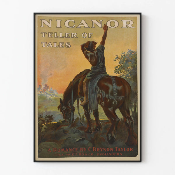 Vintage poster Nicanor Teller of Tales - Romantic wall decoration