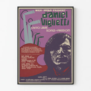 Daniel Viglietti Free Song Concert Poster