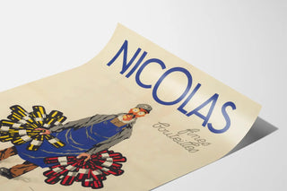 Vintage poster Nicolas fine bottles nectar delivery person