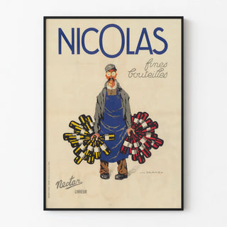 Vintage poster Nicolas fine bottles nectar delivery person