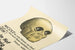 Vintage German political poster caricature of a skull
