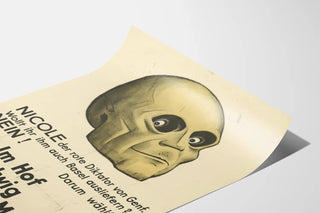 Vintage German political poster caricature of a skull