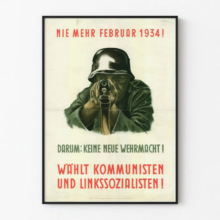 German Historical Wall Poster - Stop the Wehrmacht 1934