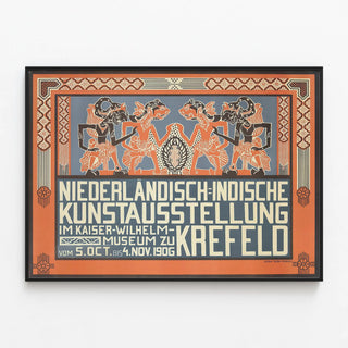 Art Deco Poster Dutch-Indonesian Art Exhibition 1906 — framed artwork on a wall