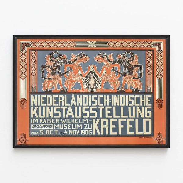 Art Deco Poster Dutch-Indonesian Art Exhibition 1906 — framed artwork on a wall