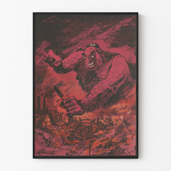 Vintage German Anti-Bolshevik Propaganda Poster
