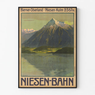Vintage Poster of Niesen Railway Mountain in Bernese Oberland