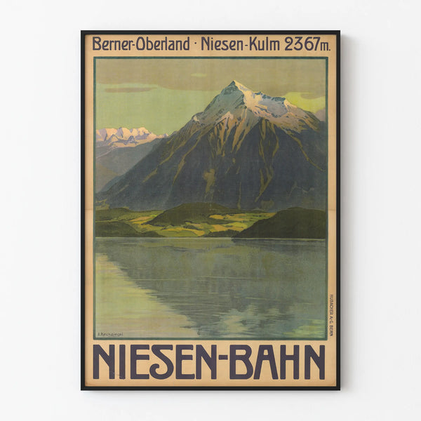 Vintage Poster of Niesen Railway Mountain in Bernese Oberland