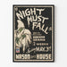 Vintage Poster Night Must Fall - Theatre and Horror Drama