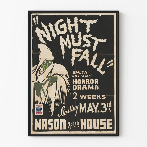 Vintage Poster Night Must Fall - Theatre and Horror Drama