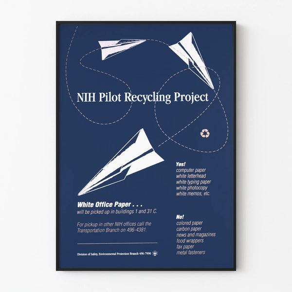 Vintage Office Paper Recycling Poster NIH