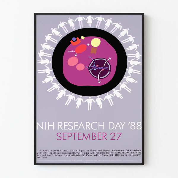 Vintage Poster NIH Research Day 1988 - Scientific Wall Decoration