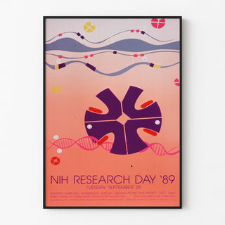 Decorative poster NIH Research Day 1989 abstract scientific design