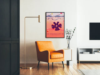 Decorative poster NIH Research Day 1989 abstract scientific design