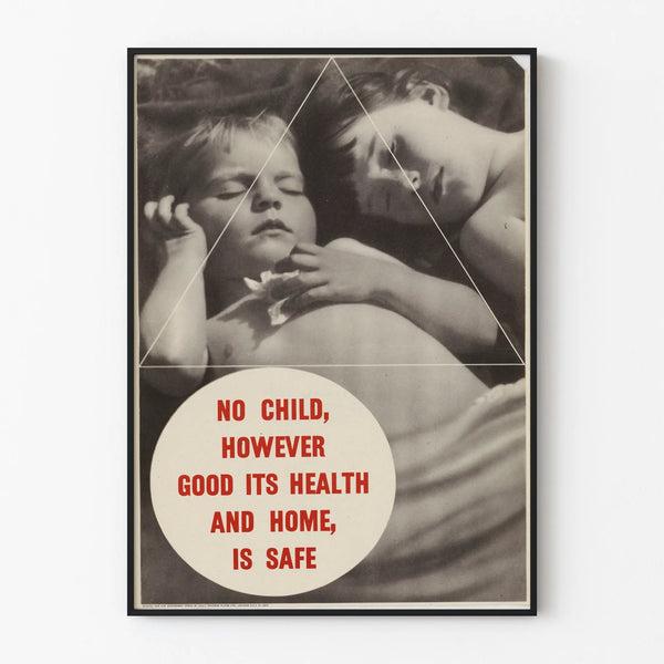 Vintage poster raising awareness for child protection