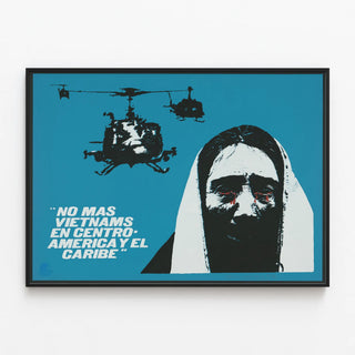 Protester Poster No Mas Vietnams - Engaged Wall Decoration — framed artwork on a wall
