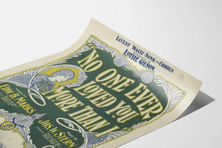 Vintage Music Poster No One Ever Loved You More Than I