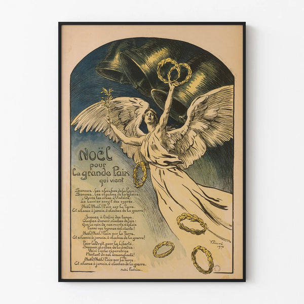 Vintage Christmas Poster for the Great Peace to Come - Poetic and Symbolic Wall Decoration