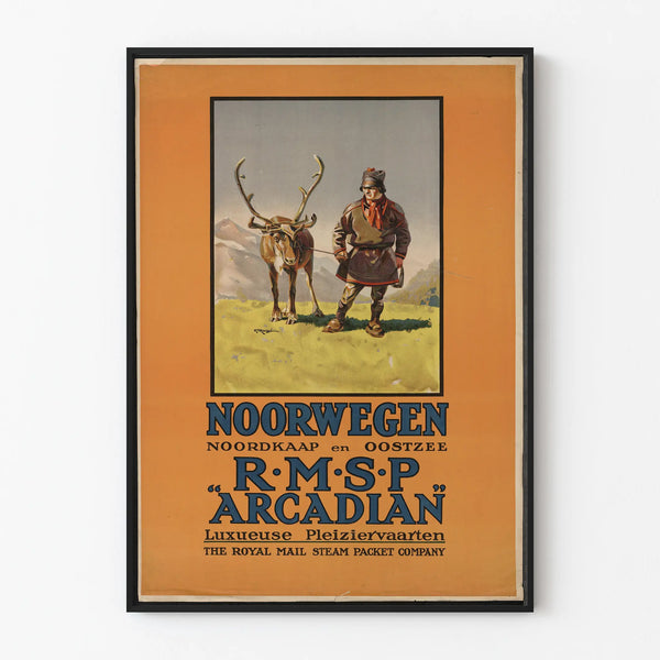 Vintage poster Norway R.M.S.P Arcadian - Retro travel wall decoration