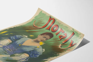 Vintage Noraly Poster Elegant Woman in Blue Dress