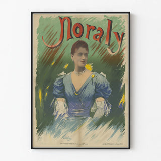 Vintage Noraly Poster Elegant Woman in Blue Dress