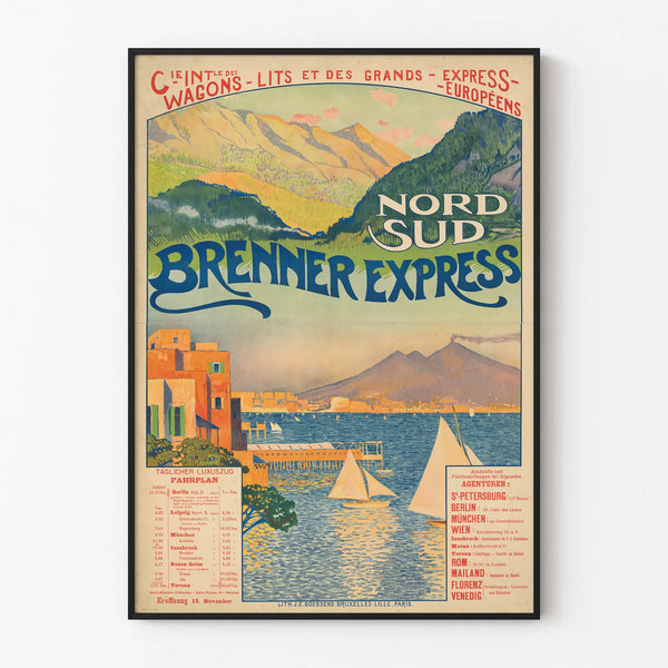 Vintage Poster Nord Sud Brenner Express - Wall Decoration for Travel