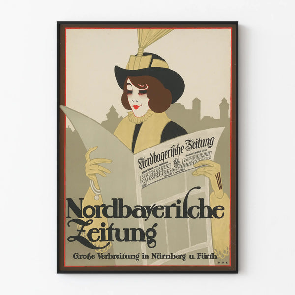 Vintage poster Nordbayerische Zeitung wall decoration